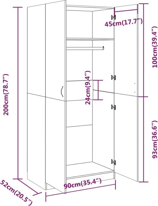Immagine prodotto VidaXL Aylmar (90 x 52 x 200 cm)