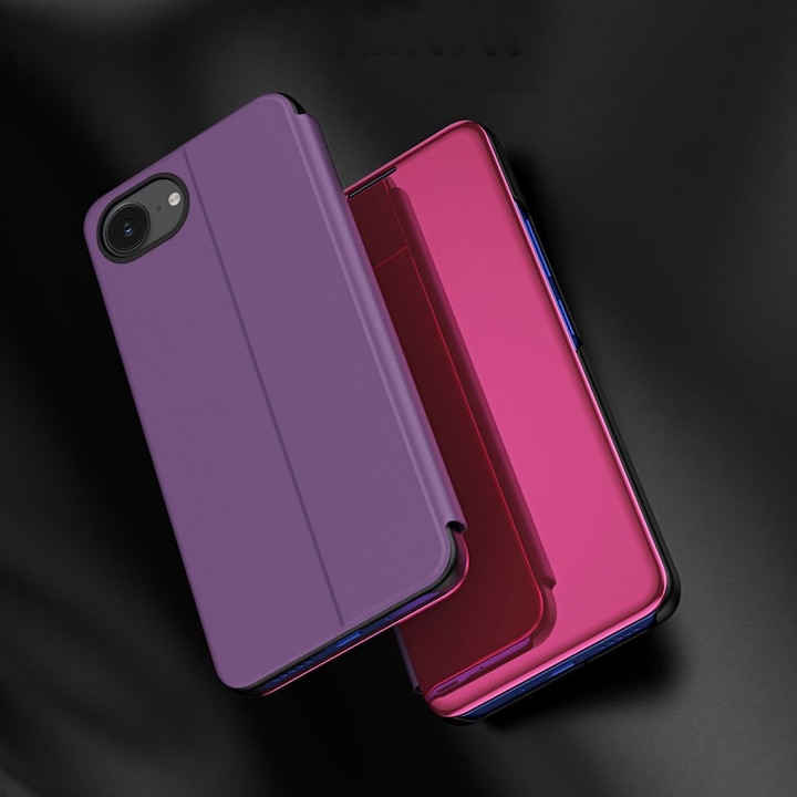 Produktbild Hurtel Back panel cover Clear View Case for iPhone 16e Flip Cover - Pink (Apple iPhone 16e)