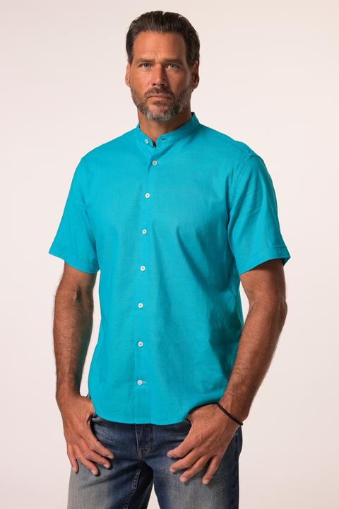 Immagine prodotto JP1880 Camicia con lino, mezze maniche, colletto alla coreana e vestibilità moderna (7XL)