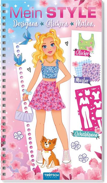 Image du produit Livre de coloriage avec pochoirs et autocollants Mon Style Romantique