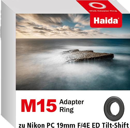 Actual product image Haida M15 Adapter Ring zu Nikon PC 19mm F4E ED Tilt-Shift Objektiv (Obective filter holder)