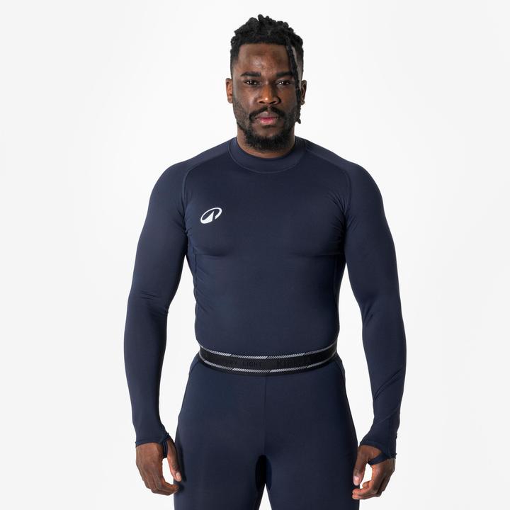 Kipsta Damen/Herren Fussball Funktionsshirt langarm wärmend - Keepdry Club marineblau (XXL)