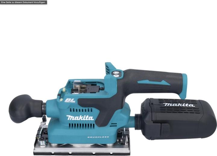 Produktbild Makita DBO 382 RG Akku Schwingschleifer 18 V 93 x 185 mm Brushless + 2x Akku 6,0 Ah + Ladegerät (Schwingschleifer, 200 W)