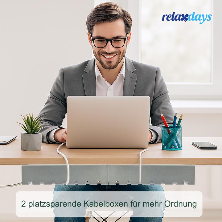 Produktbild Relaxdays Kabelkanal für Schreibtisch 2er Set (Kabelkanal, 10 cm)