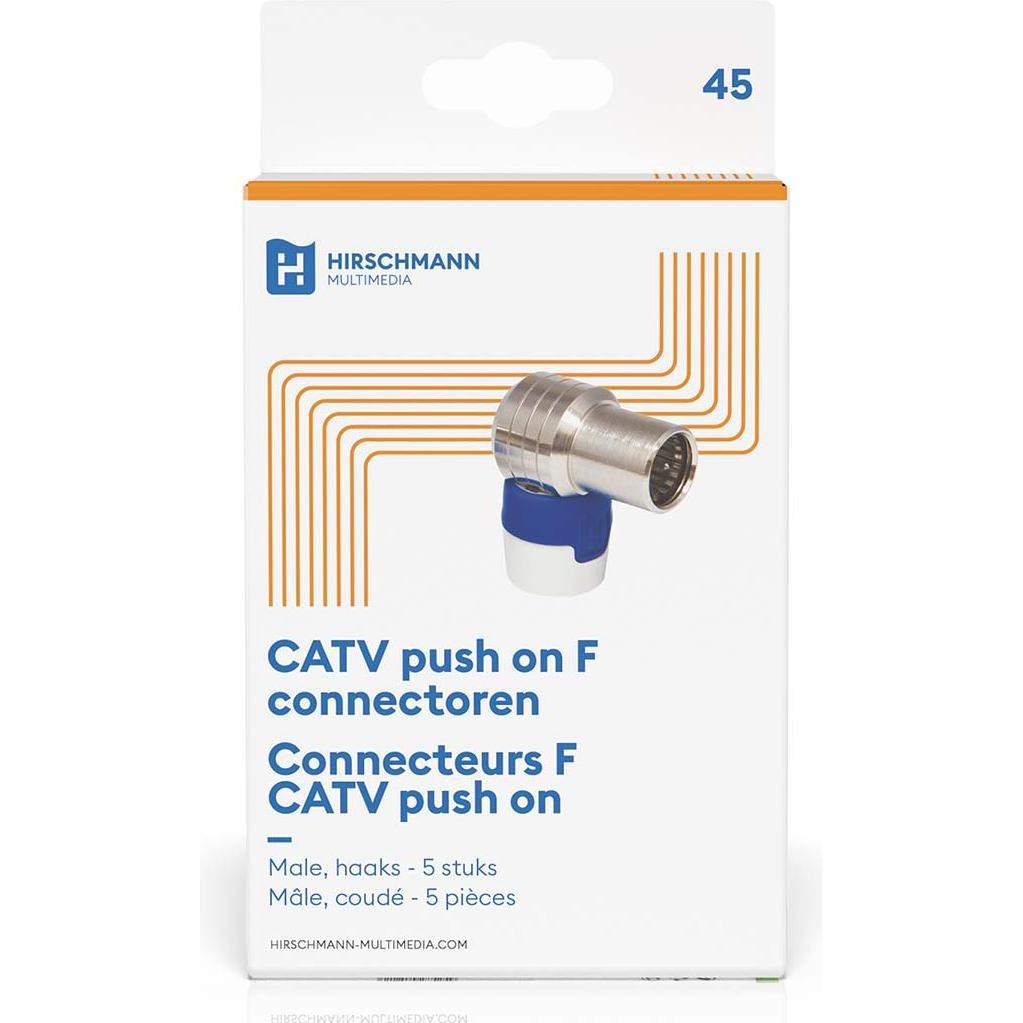 Thumbnail - Hirschmann QFA 5 Angled push-on quick F connector (Antennenkabel), Antennenkabel