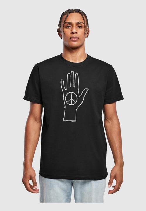 Produktbild Merchcode Peace - Scribble Hand Black T-Shirt Round Neck - 161075 (XXL)
