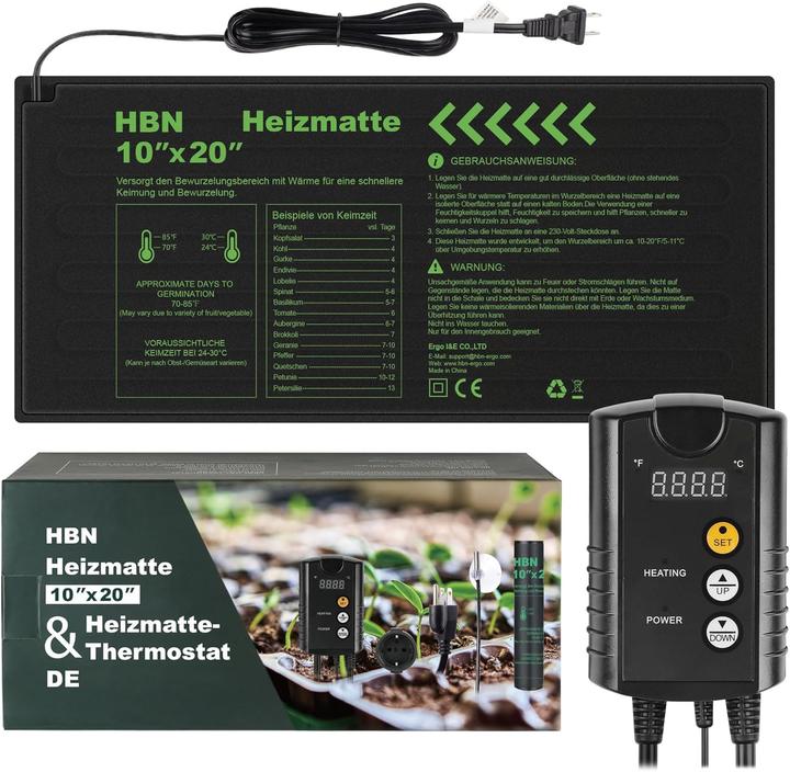 HBN Heizmatte mit Thermostat für Pflanzen