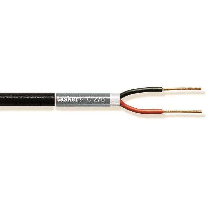 Tasker Audio Cable, schwarz, 100m, PVC 3.50x9.20mm (100 m, 2.50 mm²), Lautsprecherkabel, Schwarz