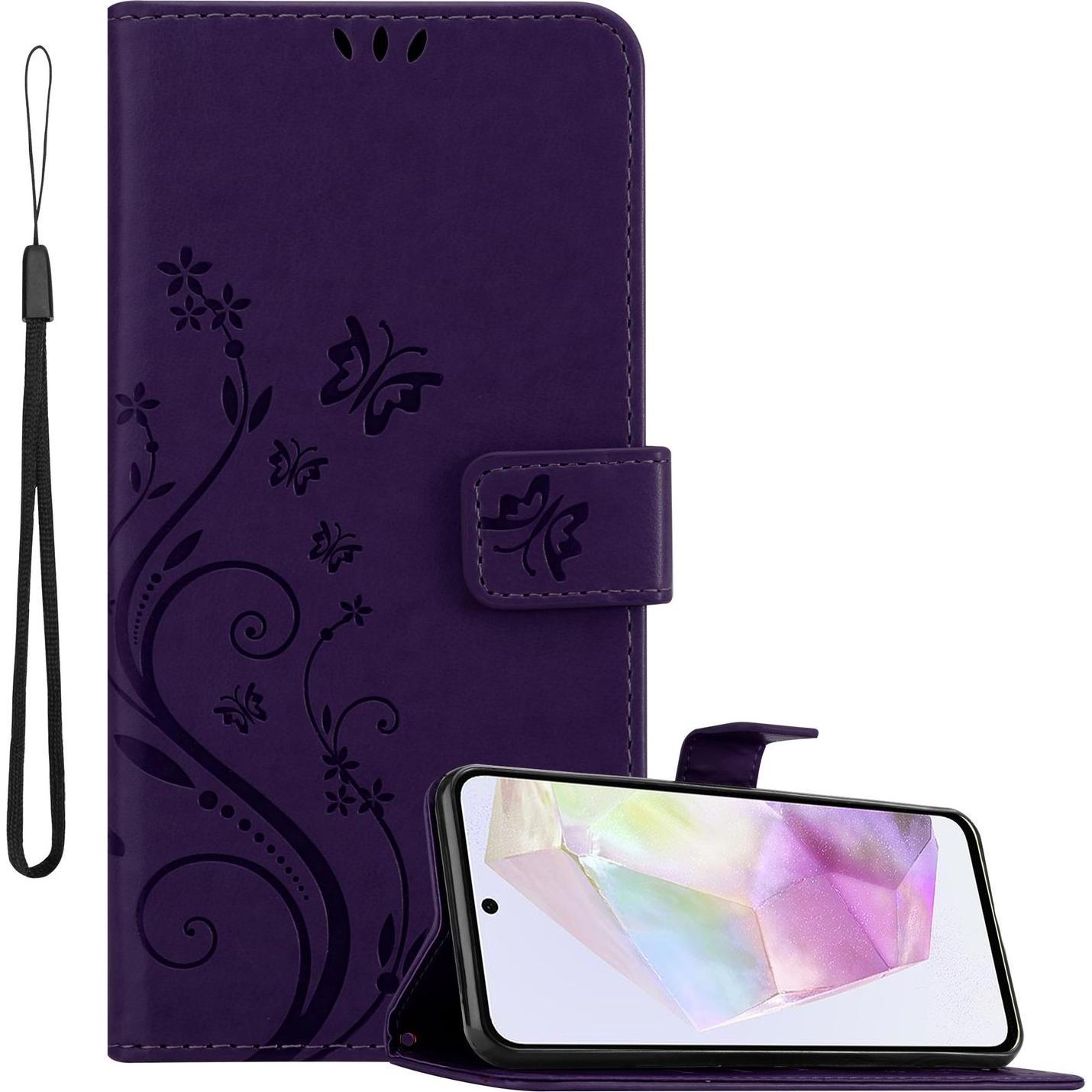 Thumbnail - Cadorabo Hülle für Samsung Galaxy A35 mit Blumen Muster (Samsung Galaxy A35), Smartphone Hülle, Violett