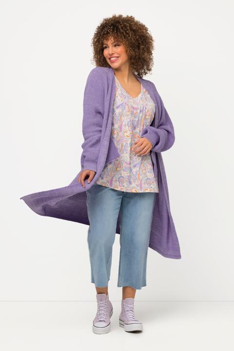 Produktbild Ulla Popken Long-Strickjacke, Eggshape, Oversized, Fledermausarm (50, 52)