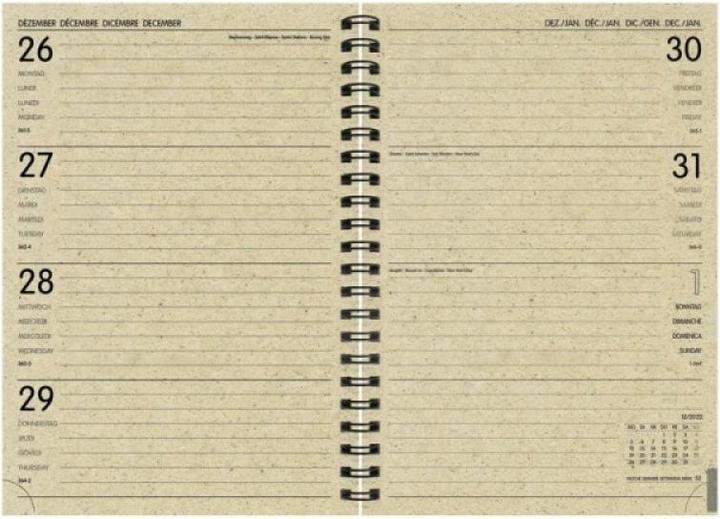 Produktbild Simplex Wochenagenda Graspapier 2025 40407.25 1W/2S Jungle ML 14.8x21cm (A5, 1 Woche / 2 Seiten)