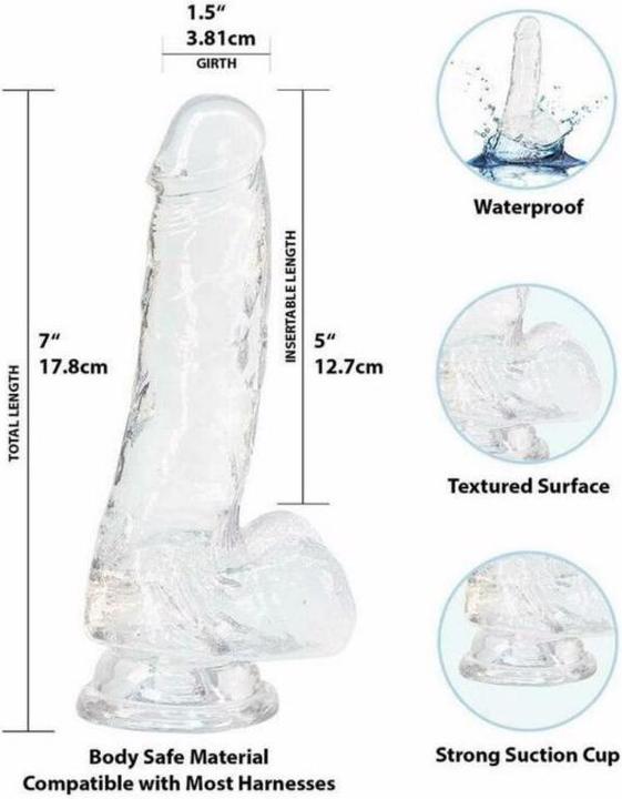 Actual product image Naked Addiction Crystal Transparent Dildo