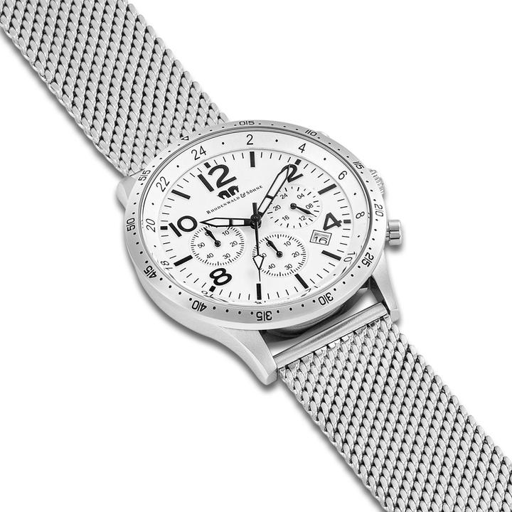 Actual product image Men's chronograph Flight Captain stainless steel silver - 34406 (Chronograph, 43.80 mm)