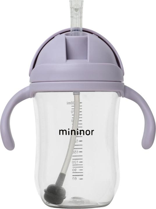 Productafbeelding Mininor Global - Straw Bottle Tritan 330ml - Lilac flower (14253) (330 ml)
