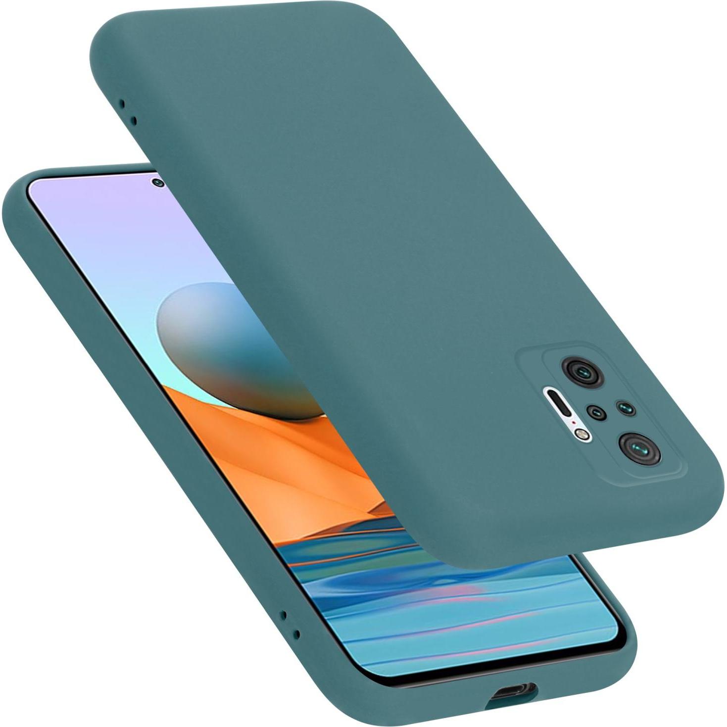 Cadorabo TPU Liquid Silicone Case Hülle für Xiaomi RedMi NOTE 10 PRO (Xiaomi Redmi Note 10 Pro), Smartphone Hülle, Grün
