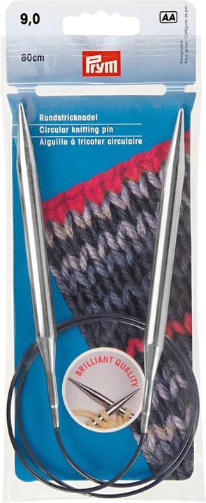 Produktbild Prym Rundstricknadel Messing, silber 9.00 mm, 80 cm, Beutel
