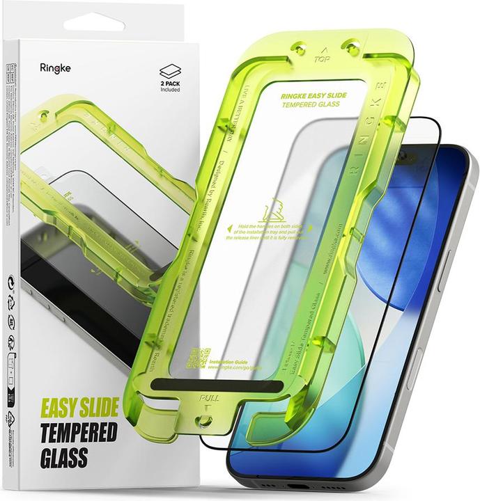 Produktbild Ringke - Easy Slide Tempered Glass (2 pack) - iPhone 17 Pro Max - Clear (2 Stück, Apple iPhone 17 Pro Max)