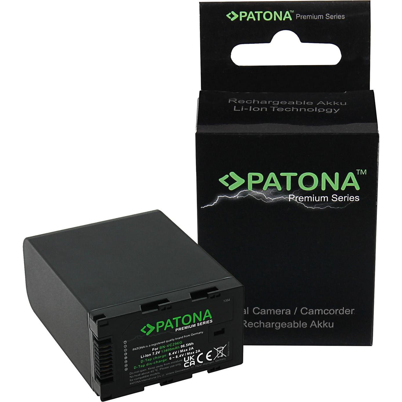 Patona Premium Akku BN-VC296G f. JVC GY-HC500 GY-HC550 D-Tap mit hochwertigen LG-Zellen (Batteria della fotocamera), Alimentatore fotocamera