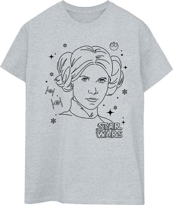 Immagine prodotto Star Wars Episode IV: A New Hope Leia Christmas Sketch Maglietta Ampia Donna (L)