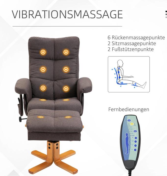 Produktbild Floki24 Massagesessel mit Fusshocker