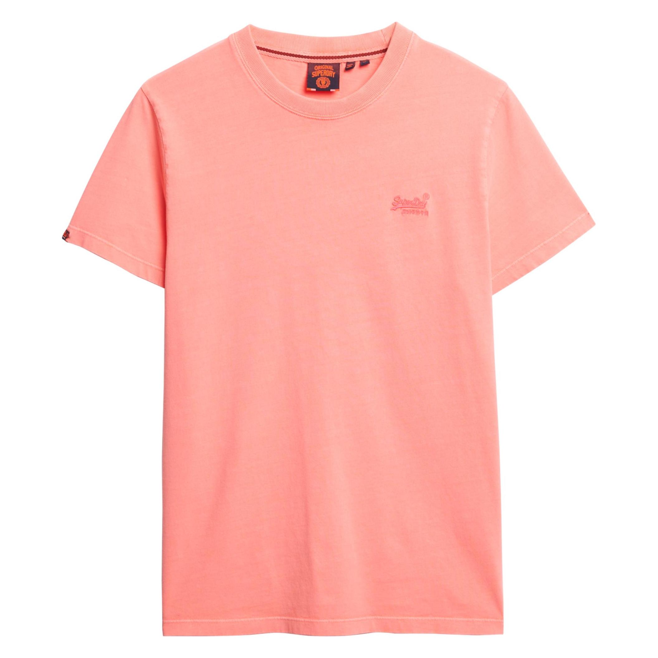 Superdry, Herren, Shirts, Essential Logo T-Shirt Mit Neon-Stickerei, Orange, Rot, (Xxl)