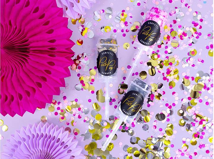 Produktbild Partydeco Konfettikanone Push-Pop 1 Stück, Gold (1 Stück)
