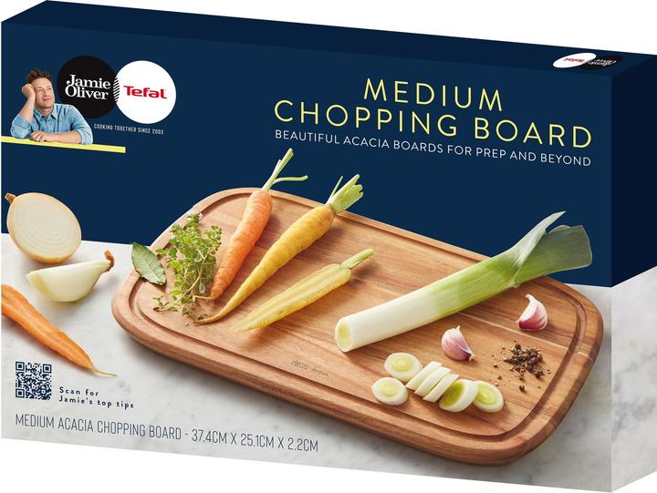Immagine prodotto Tefal Tagliere medio in legno di acacia Jamie Oliver by 37,4 cm X 25,1 cm X 2,2 cm