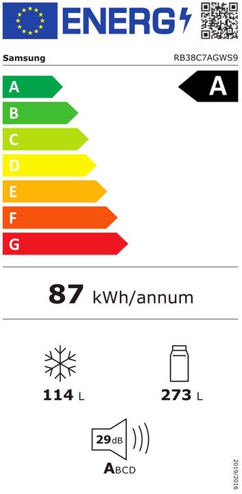 Energy Label Samsung RB38C7AGWS9/EF (387 l)