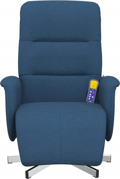 Immagine prodotto vidaXL Sedia da massaggio con poggiapiedi in tessuto blu,Colore: Blu,Materiale