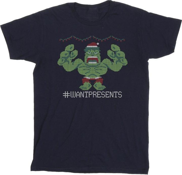Actual product image Mens Avengers Hulk Cross Stitch T-Shirt (XL)