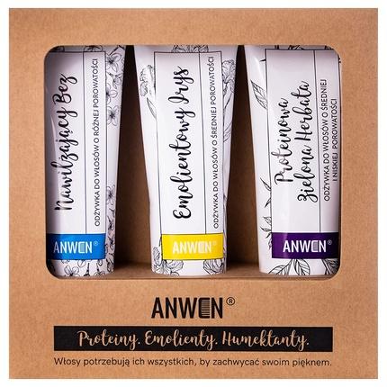 Anwen Medium Porosity Hair Conditioners Protein Orchid 100Ml + Emollient Iris 100Ml + Moisturizing