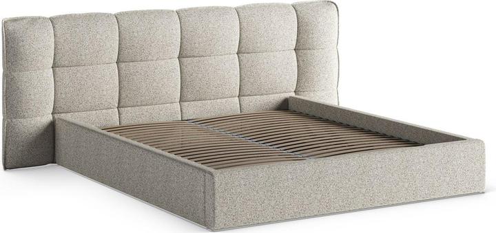 Actual product image Micadoni Storage Bed With Headboard, "Eric", Beige Melange, 225x230x104 Made in Europe (140 x 200 cm)