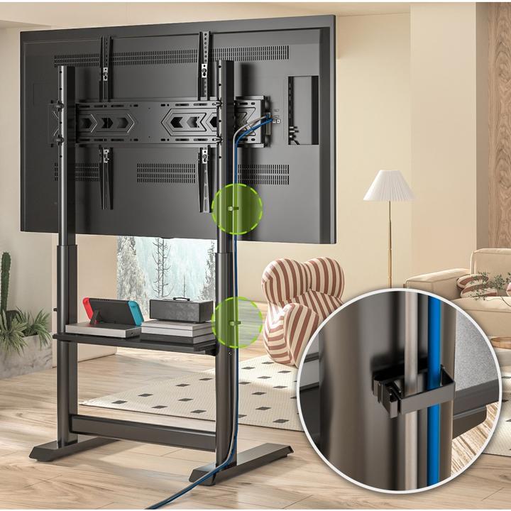 Actual product image Techly Floor Stand for 60-86" LCD/LED/Plasma TV Multifunction (Ground, 86", 68 kg)