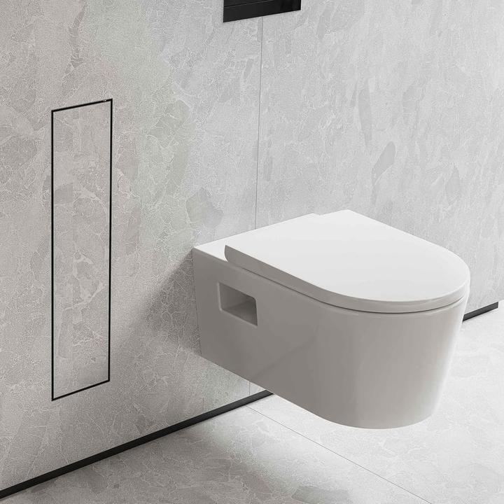 Image du produit hansgrohe XtraStoris Rock Porte-brosse WC, avec tablette, porte carrelable, sans cadre, 145x140x595m
