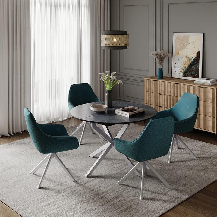 Actual product image Vicco Dining table Loyd, Anthracite/Grey, 120 x 120 cm Extendable