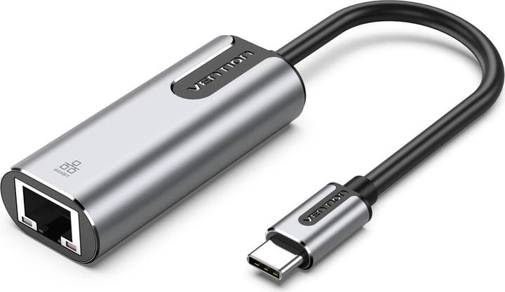 Immagine prodotto Vention Adattatore da USB-C a Gigabit Ethernet 0,15 m grigio in lega di alluminio Tipo (RJ45, USB-C, RJ45 Gigabit Ethernet (1x))