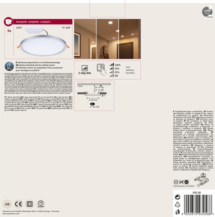 Actual product image Paulmann Built-in panel Areo VariFit (2200 lm)