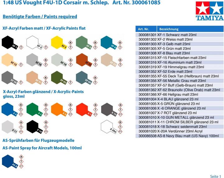 Image du produit Tamiya Vought F4U-1D Corsair
