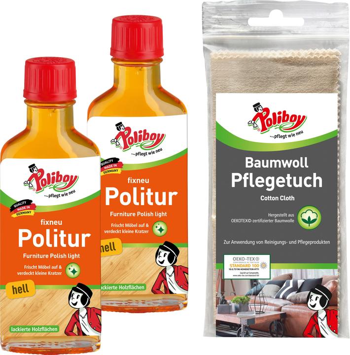 Produktbild Poliboy fixneu Politur hell - 2x100ml - mit Baumwolltuch (0.20 l)