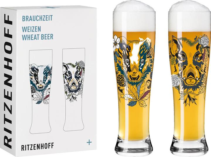 Ritzenhoff 2-er-Set Weizenbierglas Brauchzeit (0.65 l, 2 x)