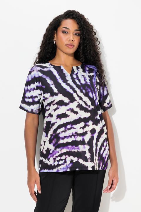 Immagine prodotto Ulla Popken Maglia con design batik, scollo a tunica e mezze maniche (50, 52)