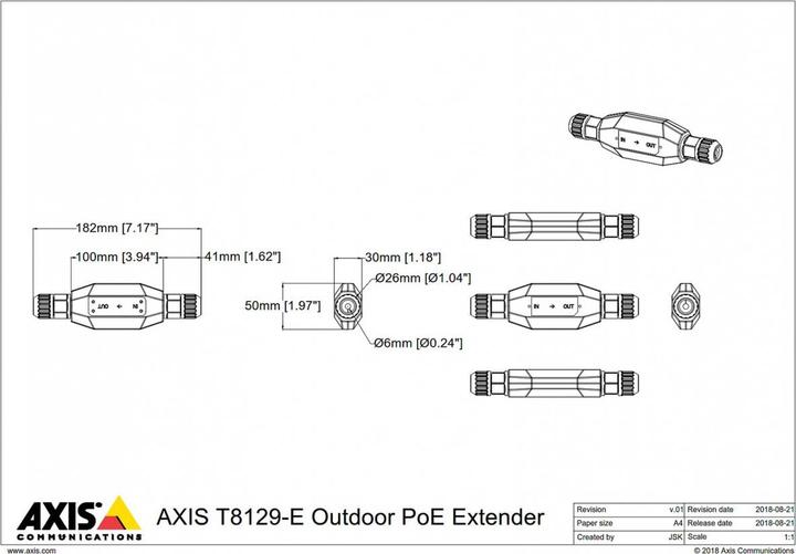 Produktbild Axis T8129 PoE Extender (Netzwerk Videorecorder (NVR))