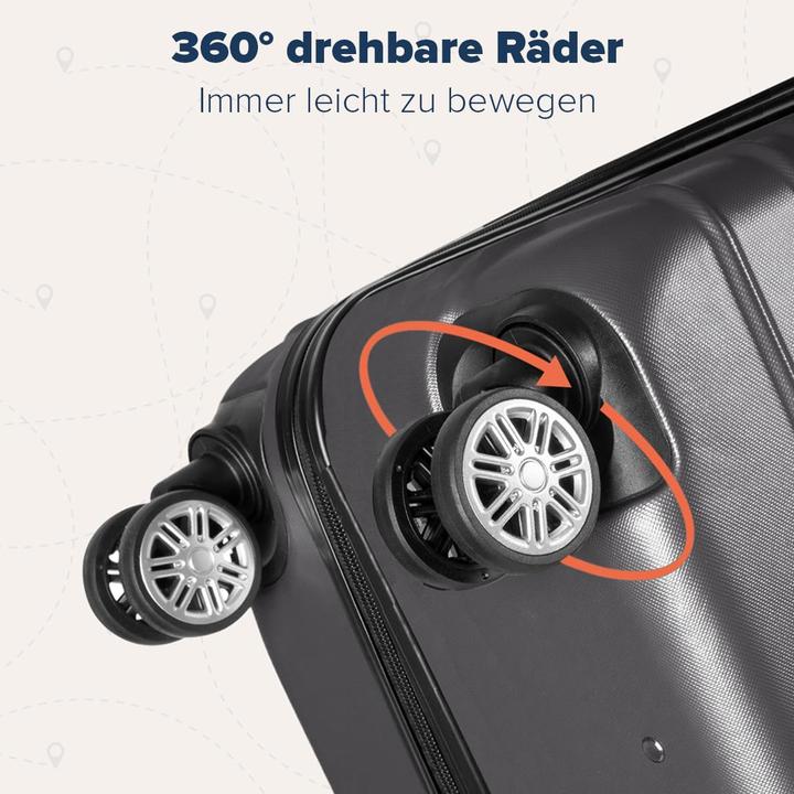 Actual product image Trvlmore Hartschalenkoffer-Set (3-teilig) (110 l, Hand luggage (up to 50 litres), M (50 - 90l), L (90 - 115l))