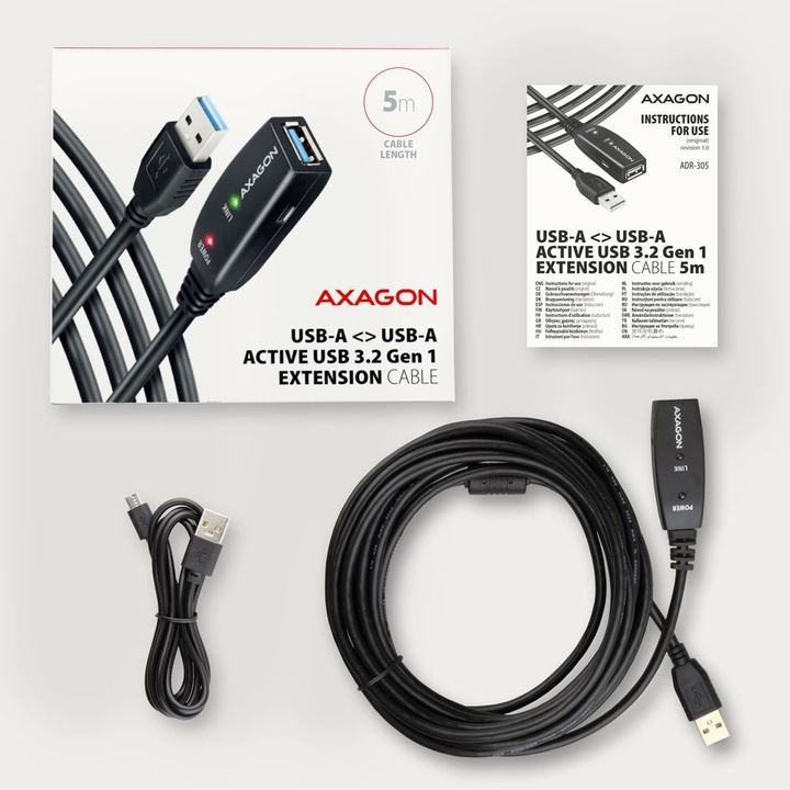 Produktbild Axagon USB A – USB A (5 m, USB 3.2 Gen 1)