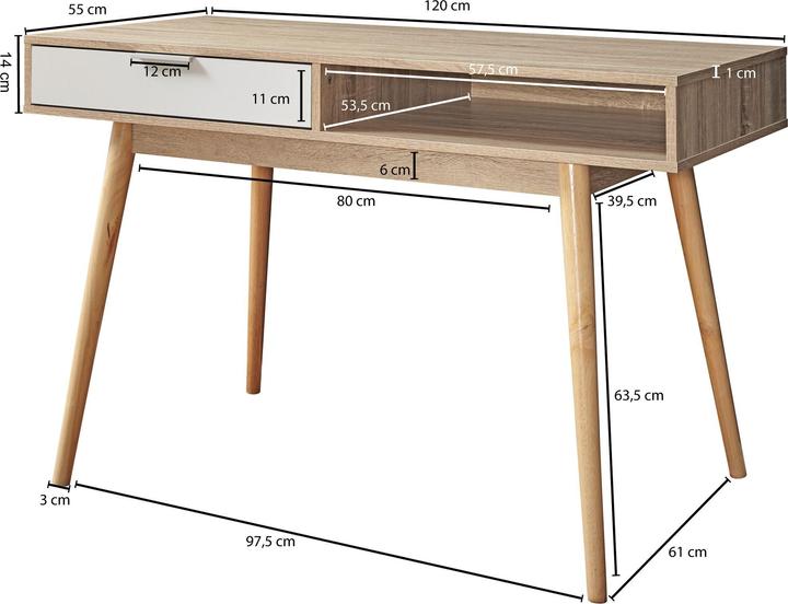 Actual product image Wohnling Samo (120 x 55 x 79 cm)