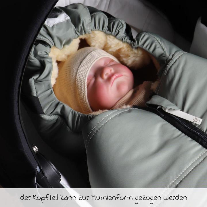 Produktbild Kaiser Baby Kaiser Babyschalen Fusssack aus Lammfell Naadja, salbei green/grey