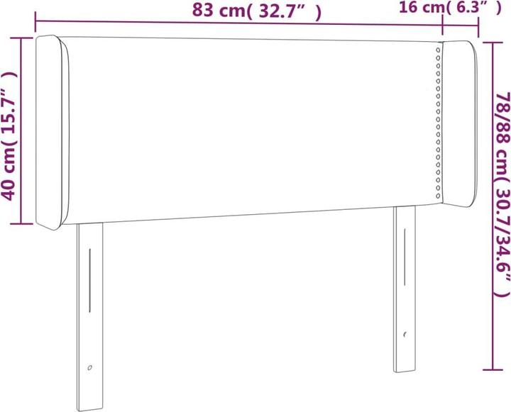 Produktbild vidaXL LED Kopfteil (203 x 16 x 128 cm)
