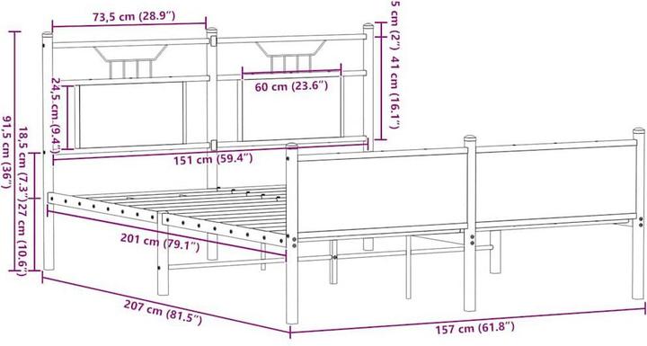 Image du produit vidaXL Bettgestell (150 x 200 cm)