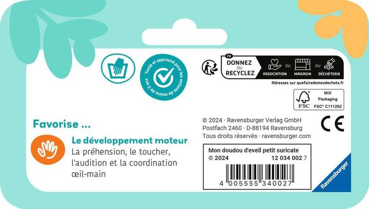 Energie-Label Ravensburger Schmusetuch Erdmännchen