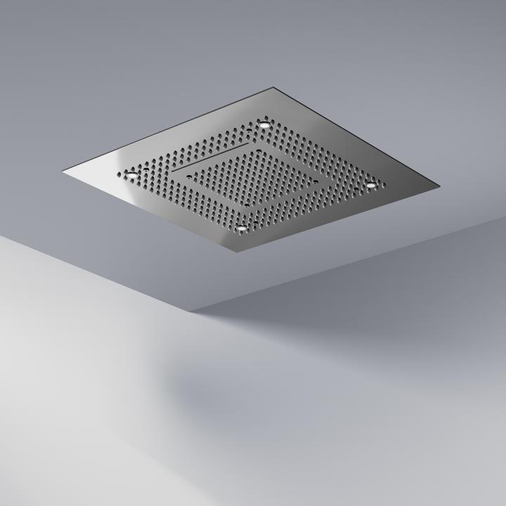 Actual product image Steinberg Sensual Rain rain panel, LED lighting, complete set, recessed ceiling, 3-jet, Easy-Clean (3 Beam types, 24.40 l/min)